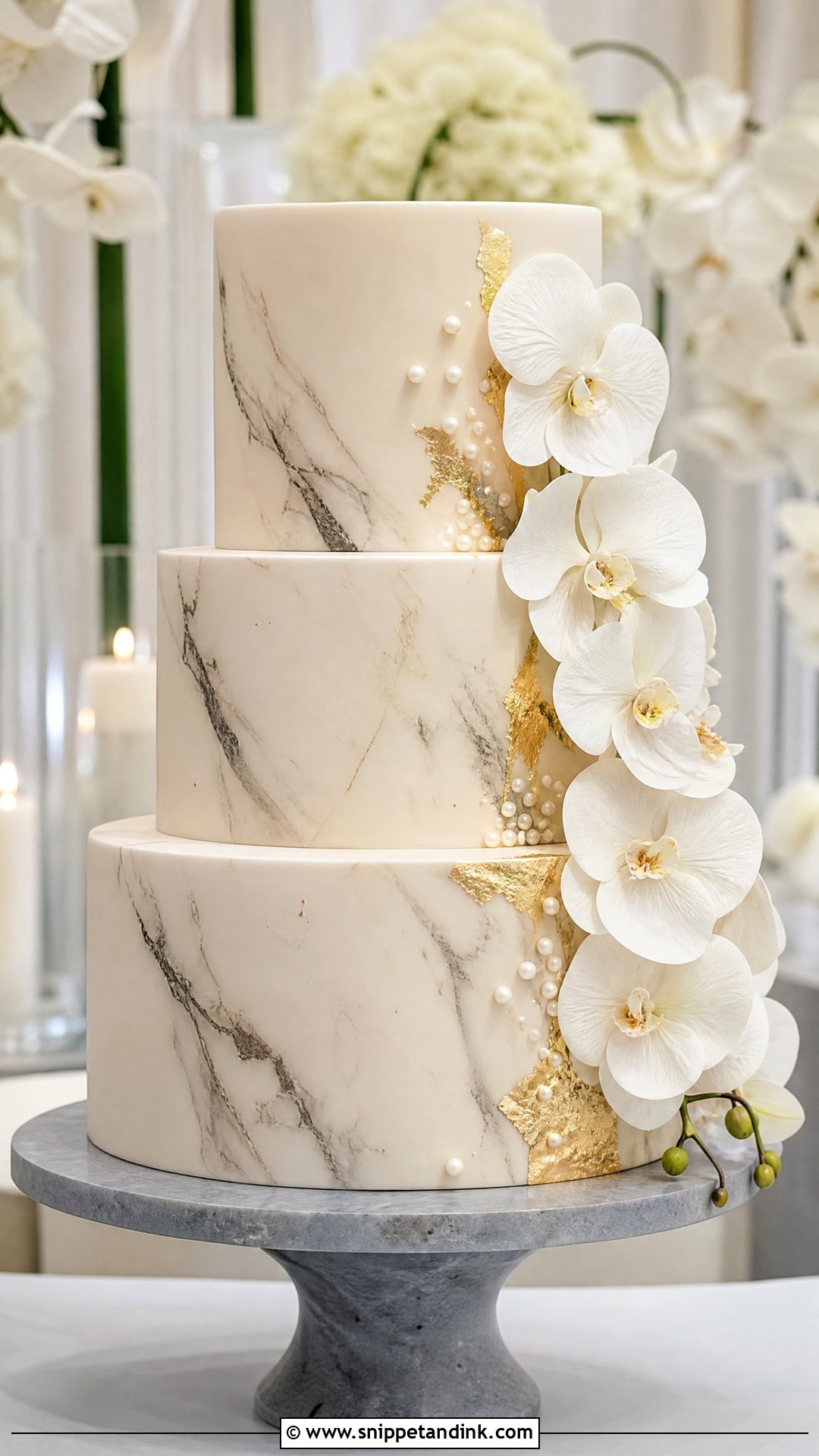 Marble Wedding Cake - Snippet and Ink - 25 Classy Wedding Cakes