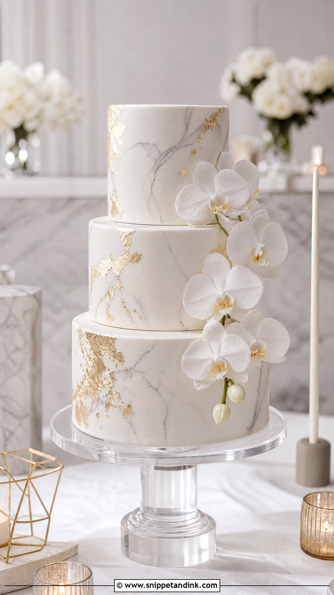 Marble Wedding Cake - Snippet and Ink - 25 Luxury Wedding Cake Ideas