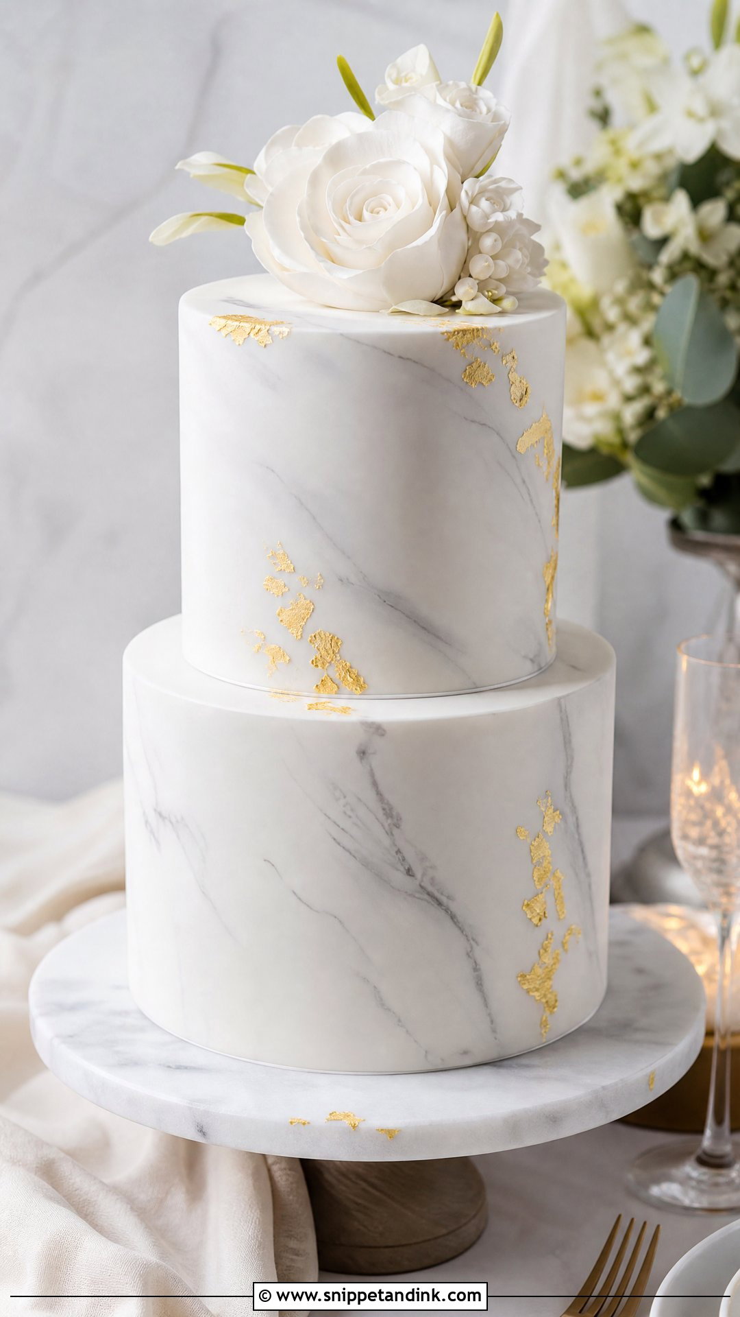 Marble Wedding Cake - Snippet and Ink - 30 Modern Wedding Cake Ideas