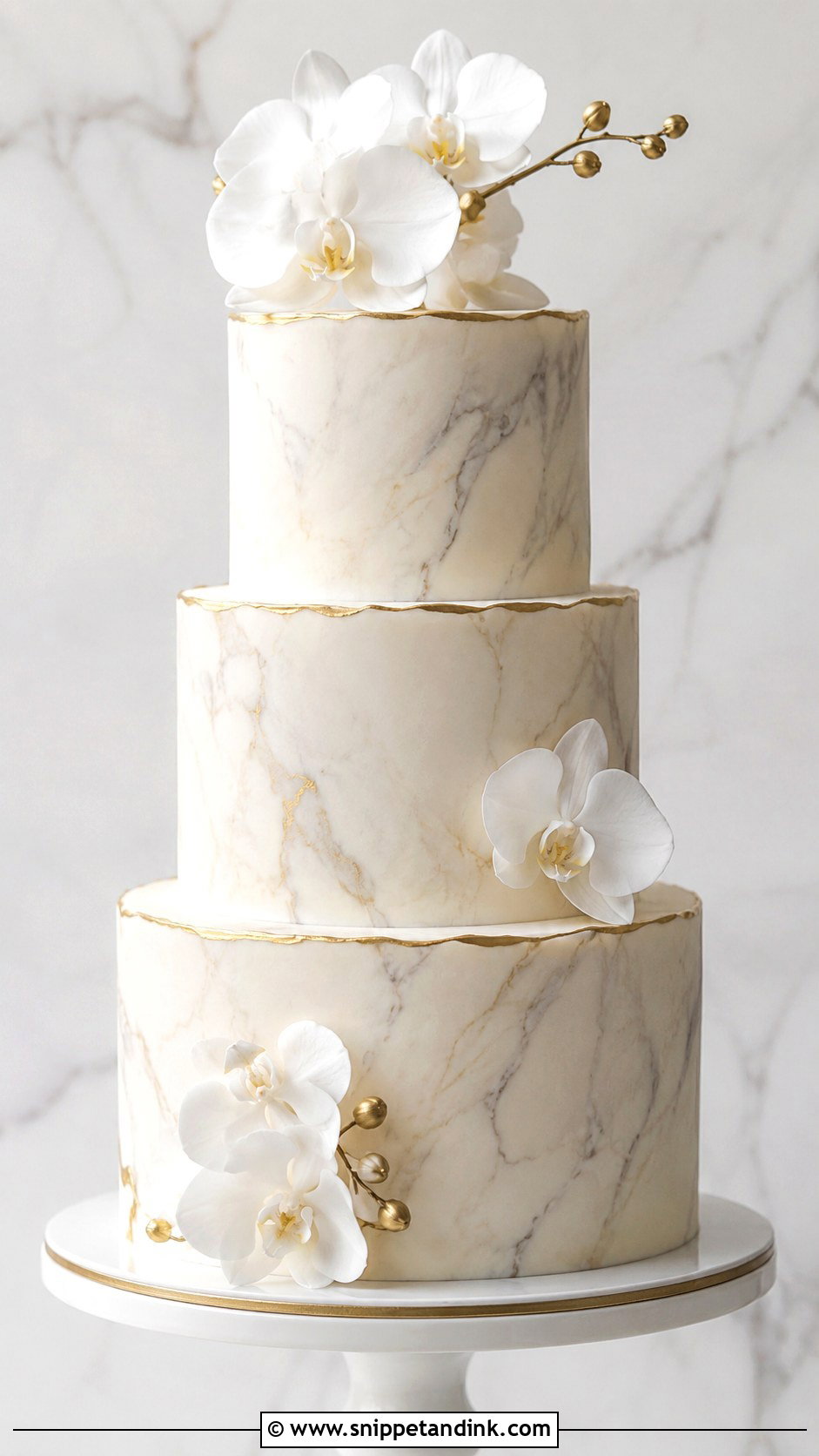 Marble Wedding Cake - Snippet and Ink - 30 Simple Unique Wedding Cake Ideas