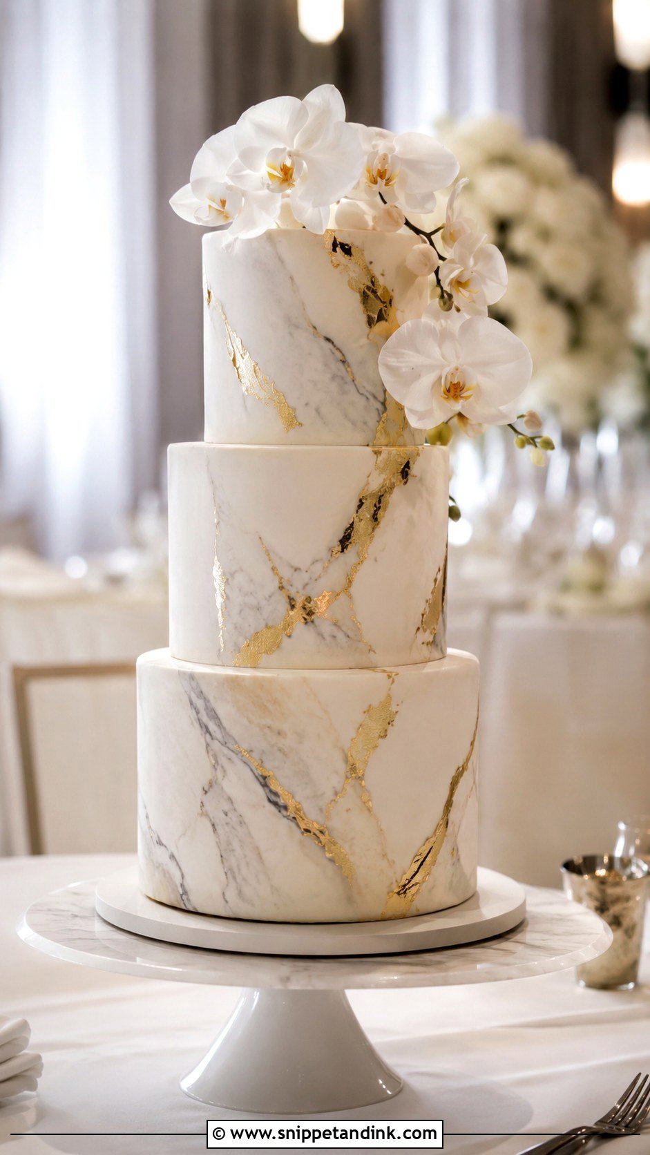 Marble Wedding Cake - Snippet and Ink - 20 Elegant Modern Wedding Cake Ideas