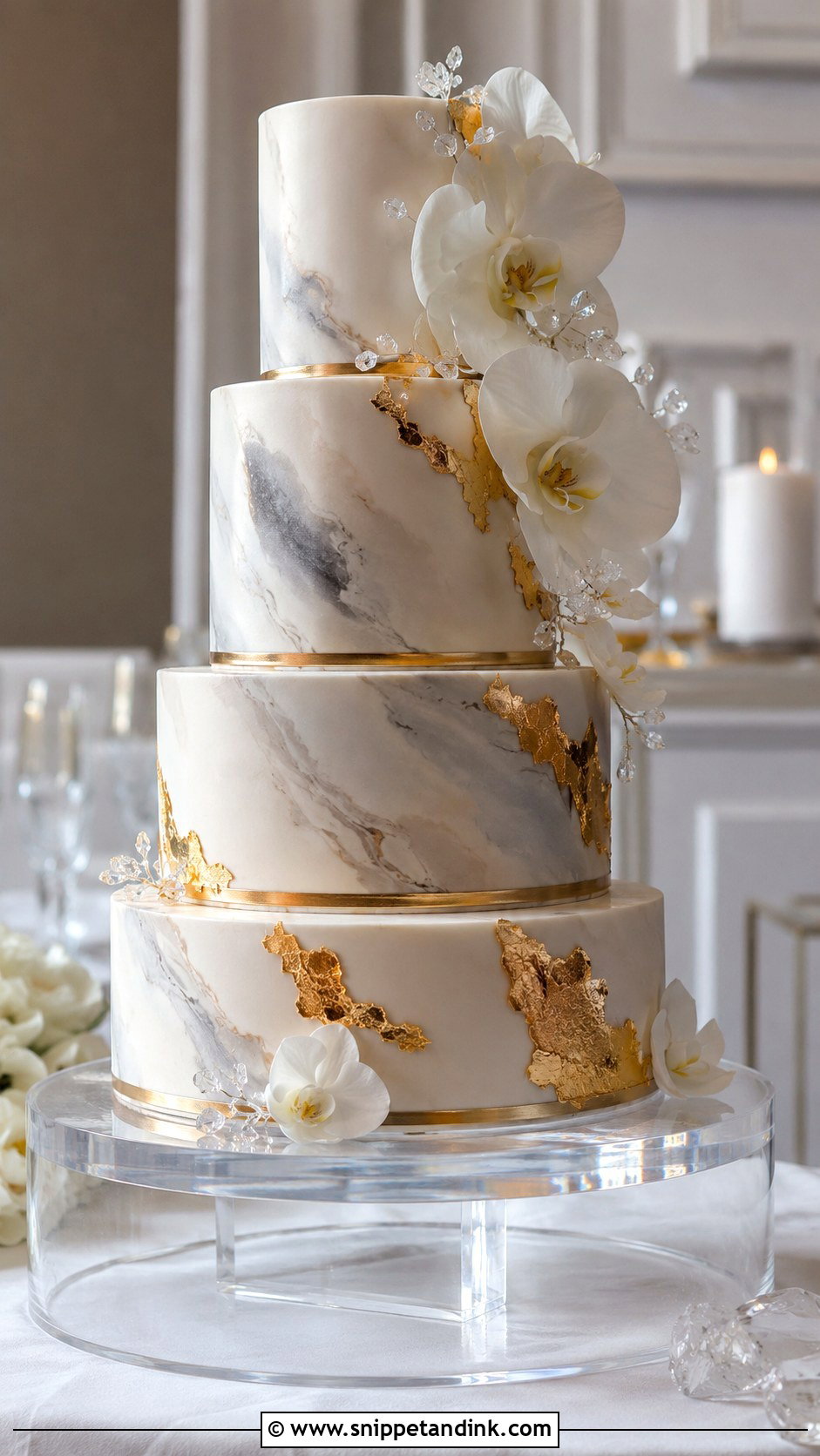 Marble Wedding Cake - Snippet and Ink - 20 Extravagant Wedding Cakes