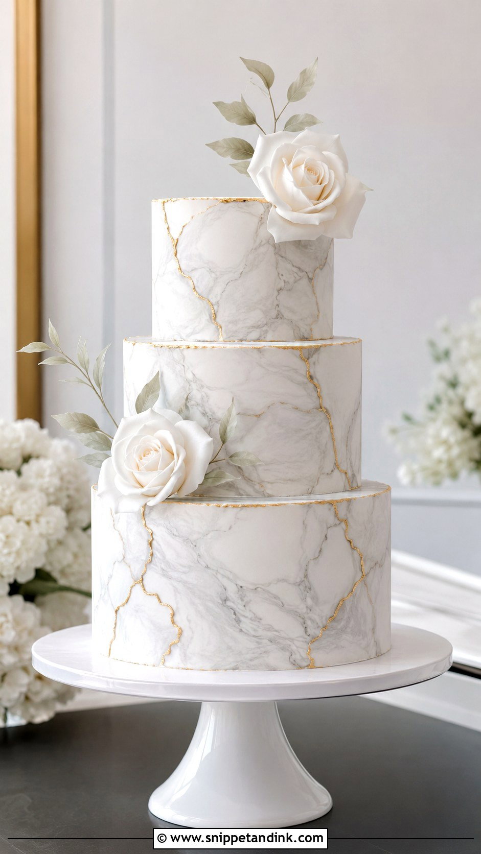 Marble Wedding Cake - Snippet and Ink - 20 Gorgeous Wedding Cake Ideas