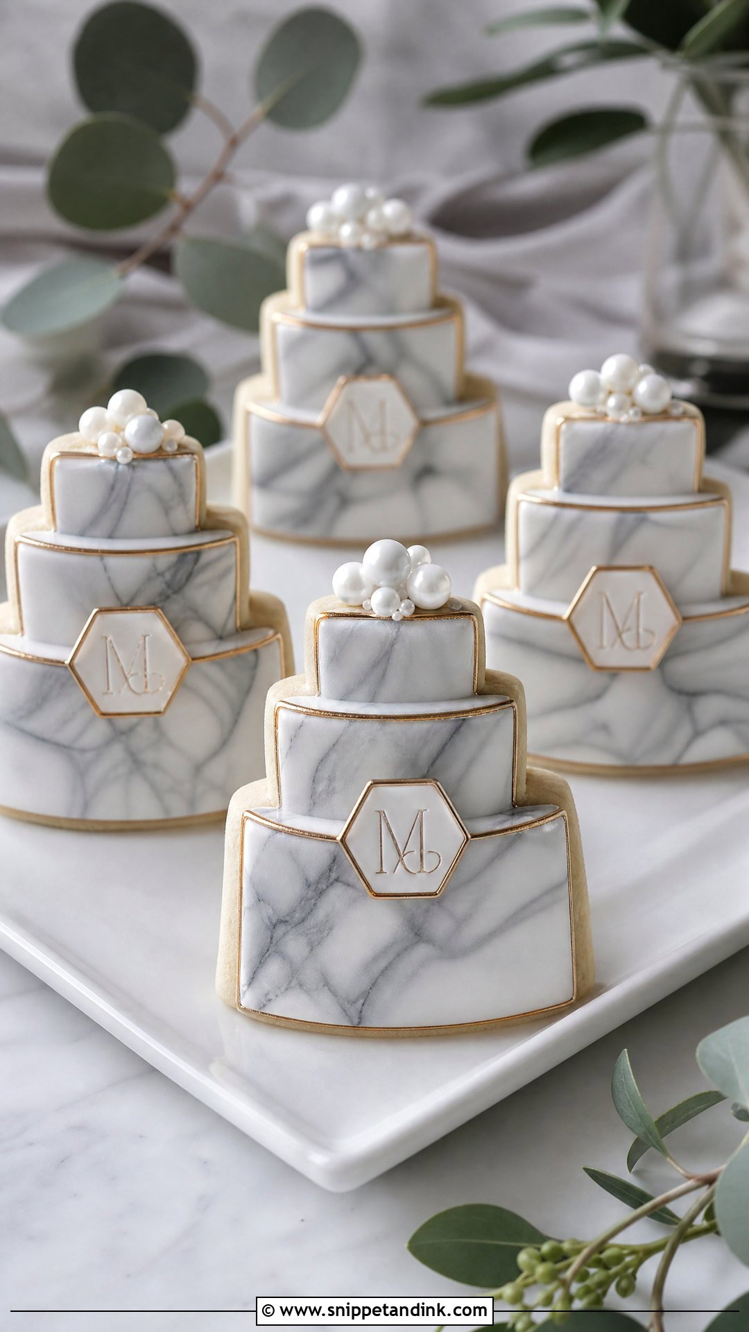 Marble Wedding Cake Cookies - Snippet and Ink - 20 Wedding Cake Cookies