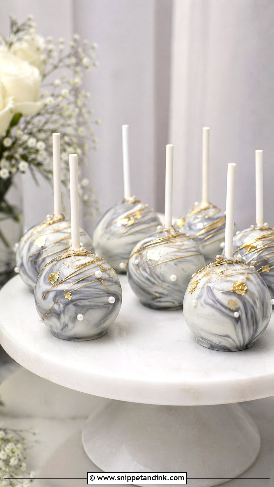 Marble Wedding Cake Pops - Snippet and Ink - 30 Cake Pops Ideas for Wedding