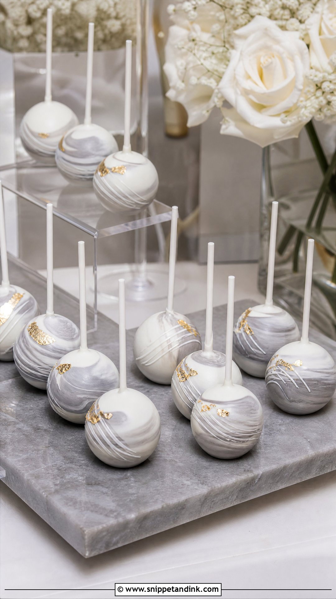 Marble Wedding Cake Pops - Snippet and Ink - 20 Wedding Cake Pops