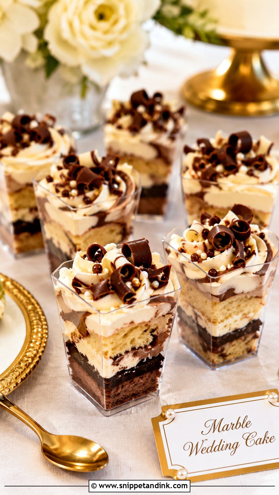 Marble Wedding Cake Shooters - Snippet and Ink - 20 Wedding Cake Shooters