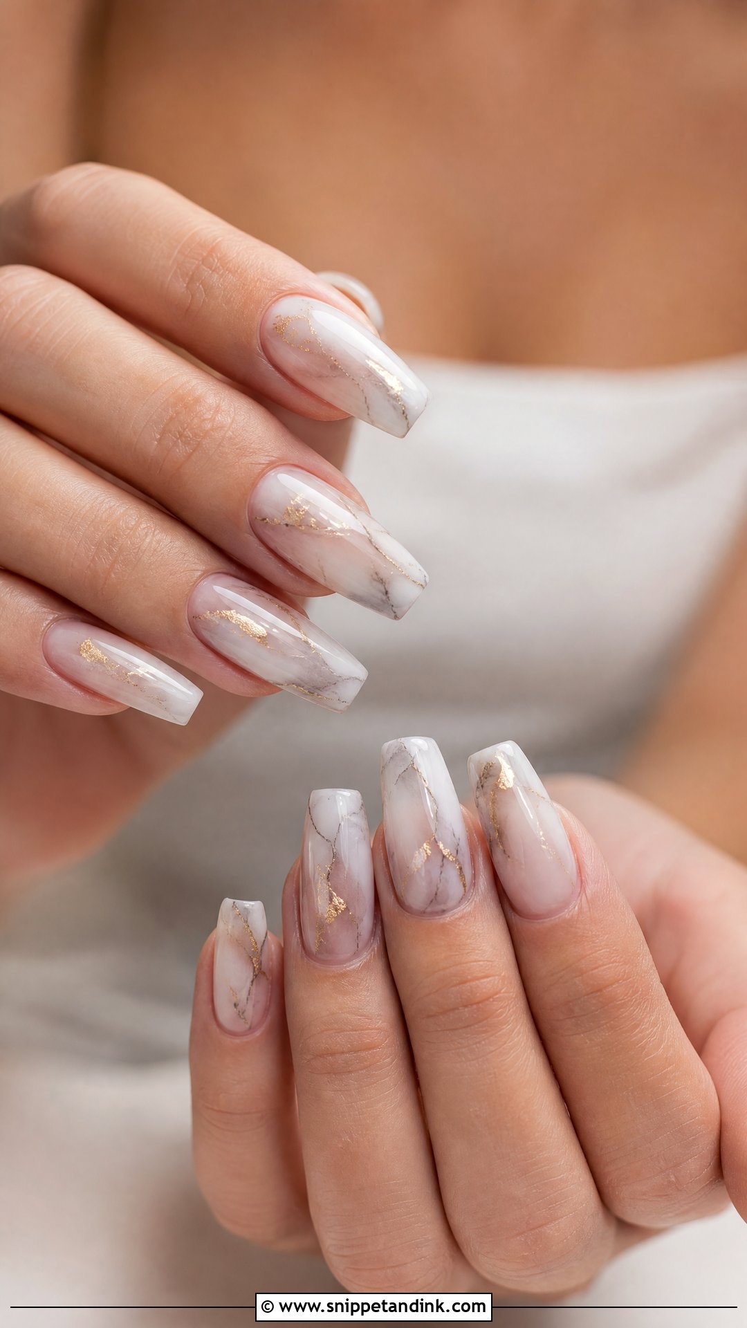 Marble Wedding Nail Extensions - Snippet and Ink - 25 Nail Extension Designs for Wedding