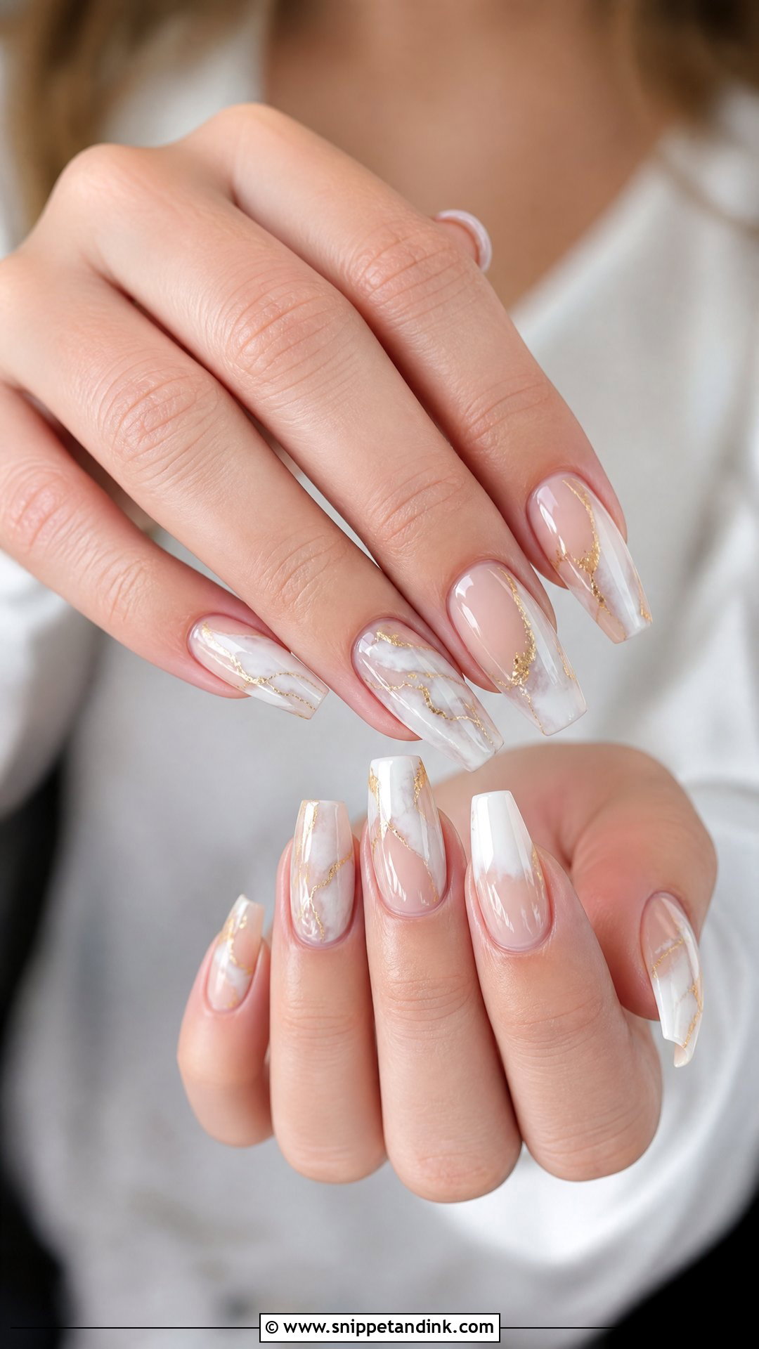 Marble Wedding Nails - Snippet and Ink - 25 Wedding Nail Designs