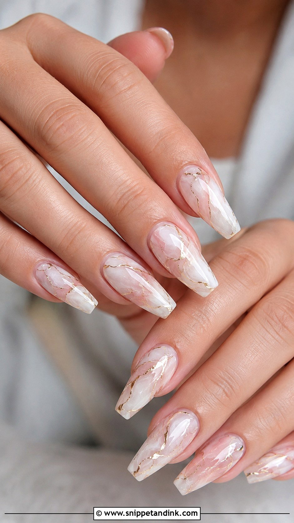 Marble Wedding Nails - Snippet and Ink - 30 Elegant Nail Art Wedding Ideas
