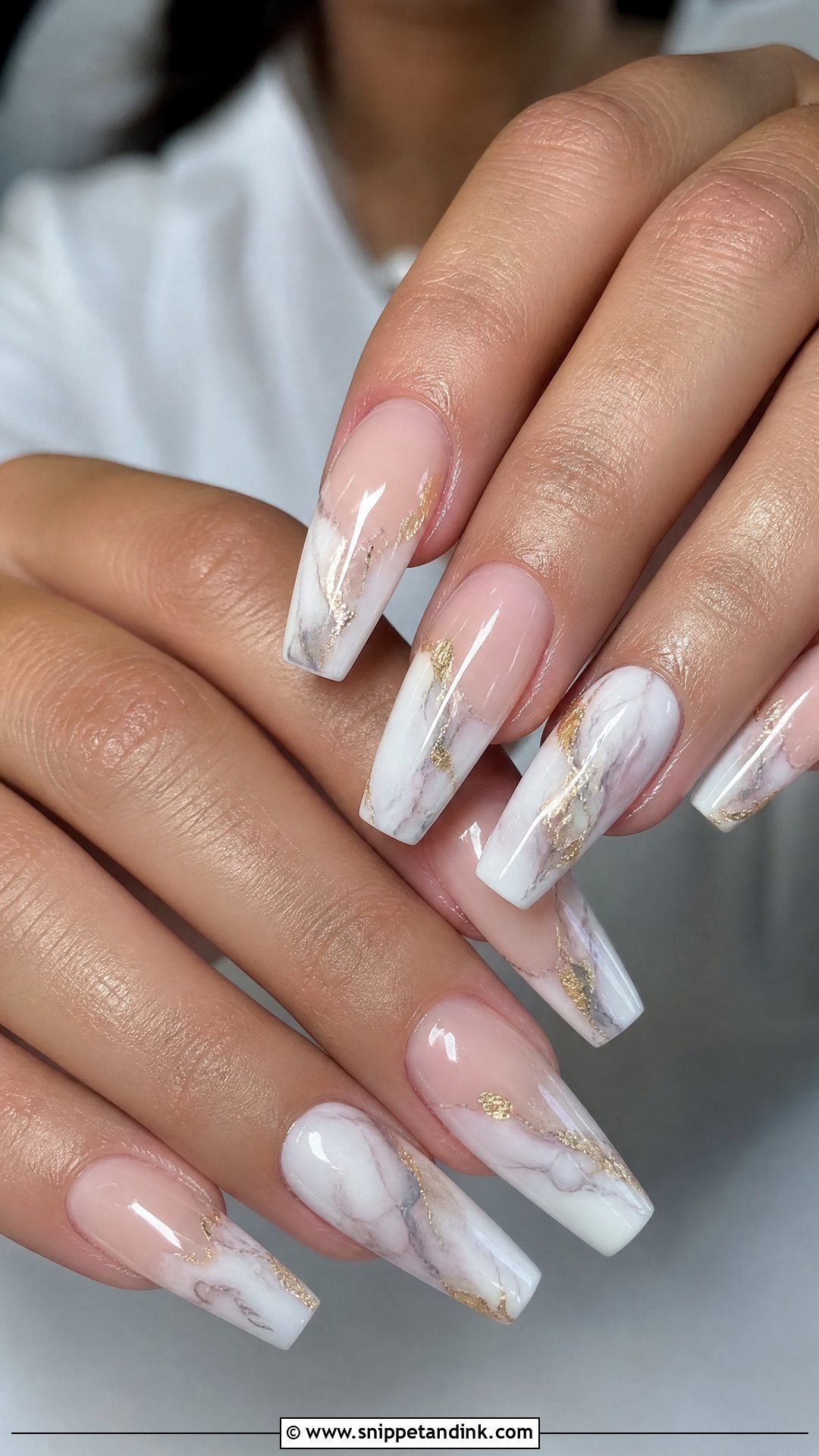 Marble Wedding Nails - Snippet and Ink - 35 Nail Art Wedding Ideas