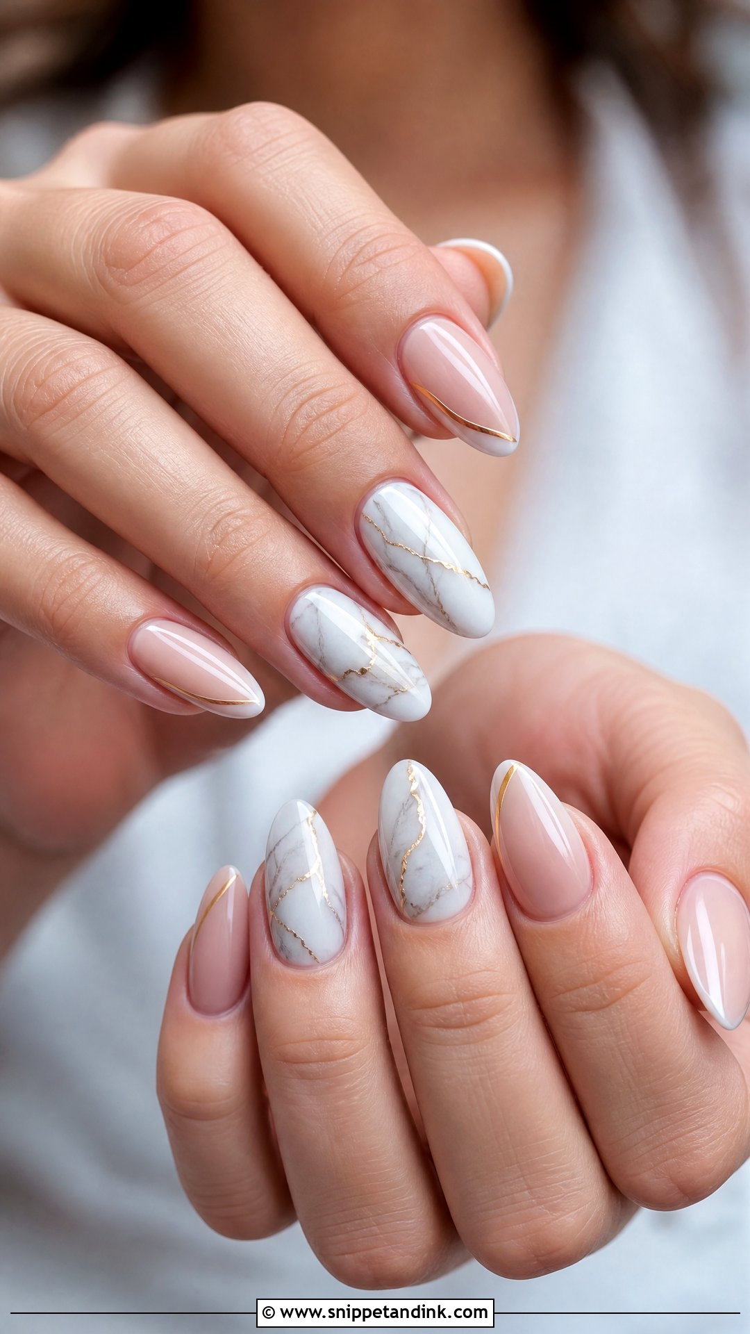 Marble Wedding Nails - Snippet and Ink - 35 Wedding Day Nails