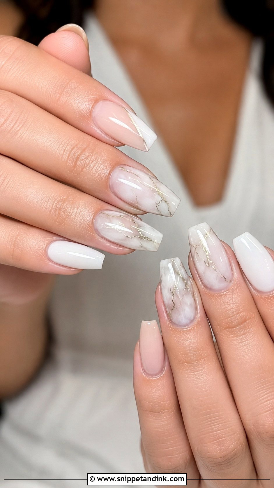 Marble Wedding Nails - Snippet and Ink - 20 Wedding Nails 2025 Trends