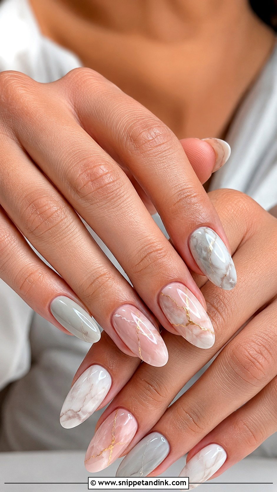 Marble Wedding Nails - Snippet and Ink - 20 Wedding Season Nails