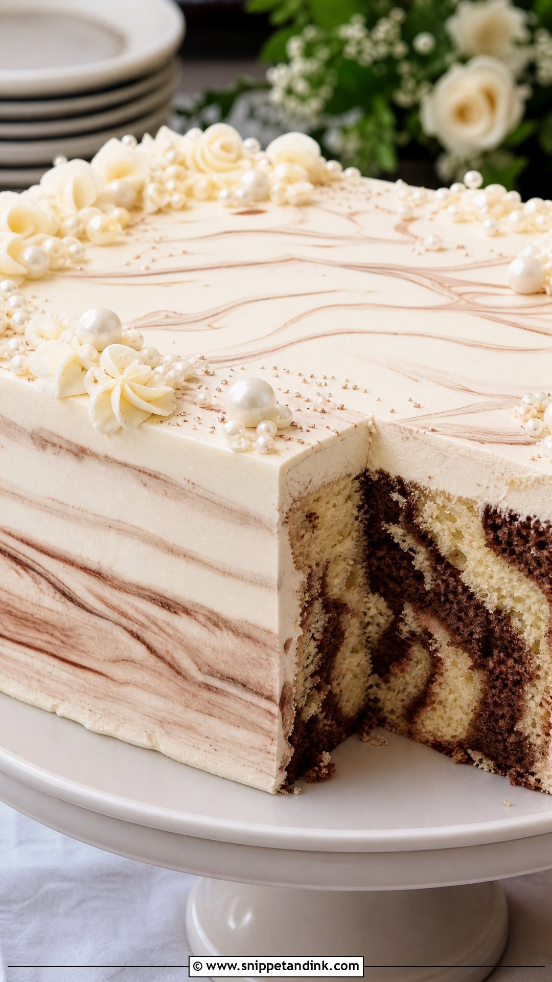 Marble Wedding Sheet Cake - Snippet and Ink - 20 Wedding Sheet Cakes