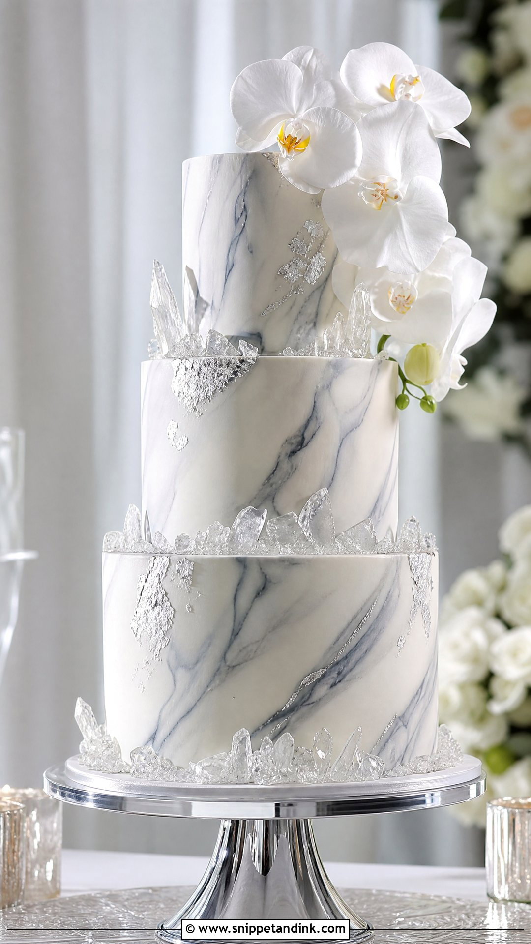 Marble Winter Wedding Cake - Snippet and Ink - 20 Winter Wedding Cake Ideas