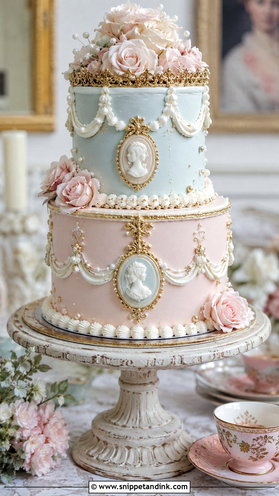 Marie Antoinette Bachelorette Cake - Snippet and Ink - 25 Let Them Eat Cake Bachelorette Ideas for Wedding