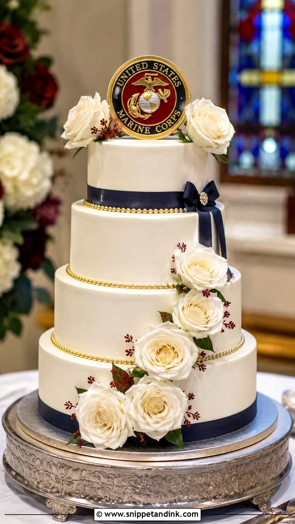 Marine Corps Wedding Cake With Buttercream - Snippet and Ink - 25 Marine Corps Wedding Cake Ideas