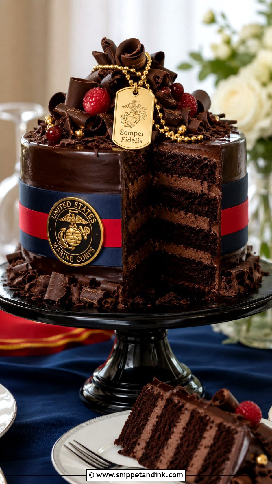 Marine Corps Wedding Cake With Chocolate - Snippet and Ink - 25 Marine Corps Wedding Cake Ideas