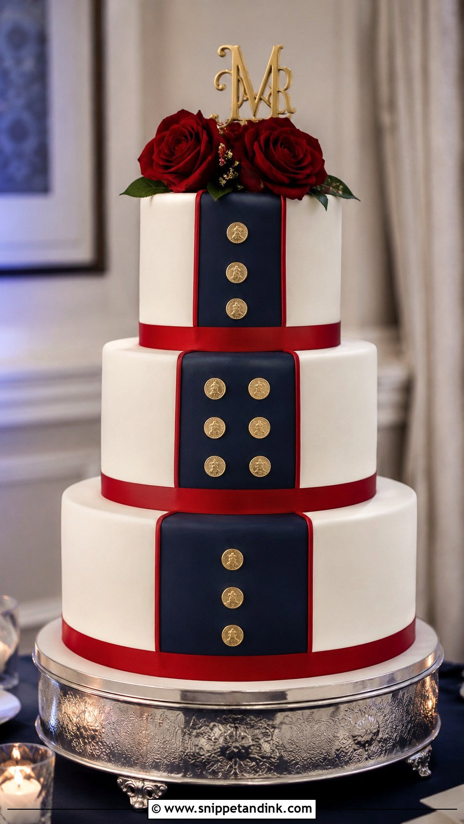 Marine Corps Wedding Cake With Dress Blues - Snippet and Ink - 25 Marine Corps Wedding Cake Ideas