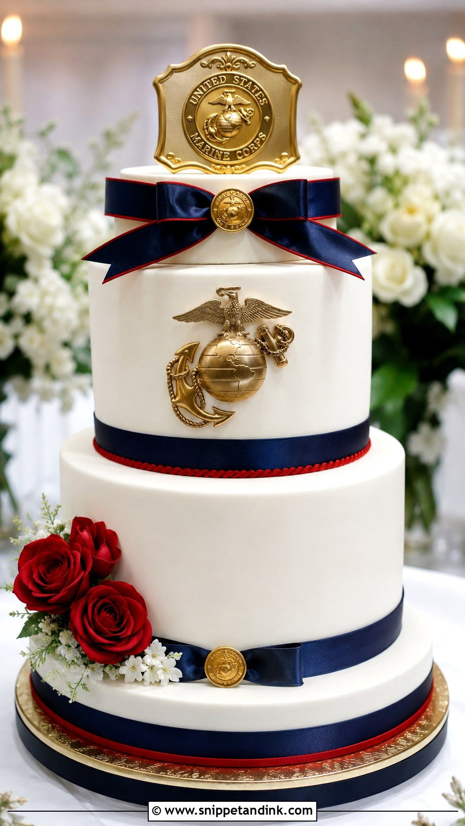 Marine Corps Wedding Cake With Eagle Globe Anchor - Snippet and Ink - 25 Marine Corps Wedding Cake Ideas