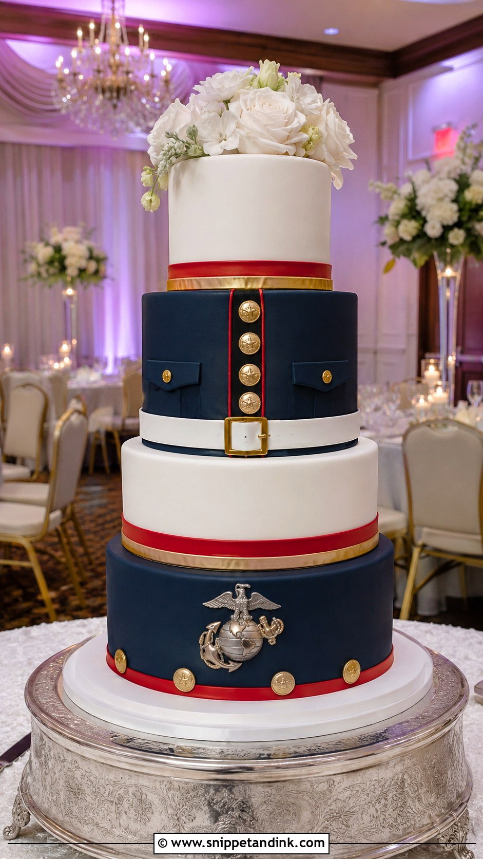Marine Corps Wedding Cake With Fondant - Snippet and Ink - 25 Marine Corps Wedding Cake Ideas