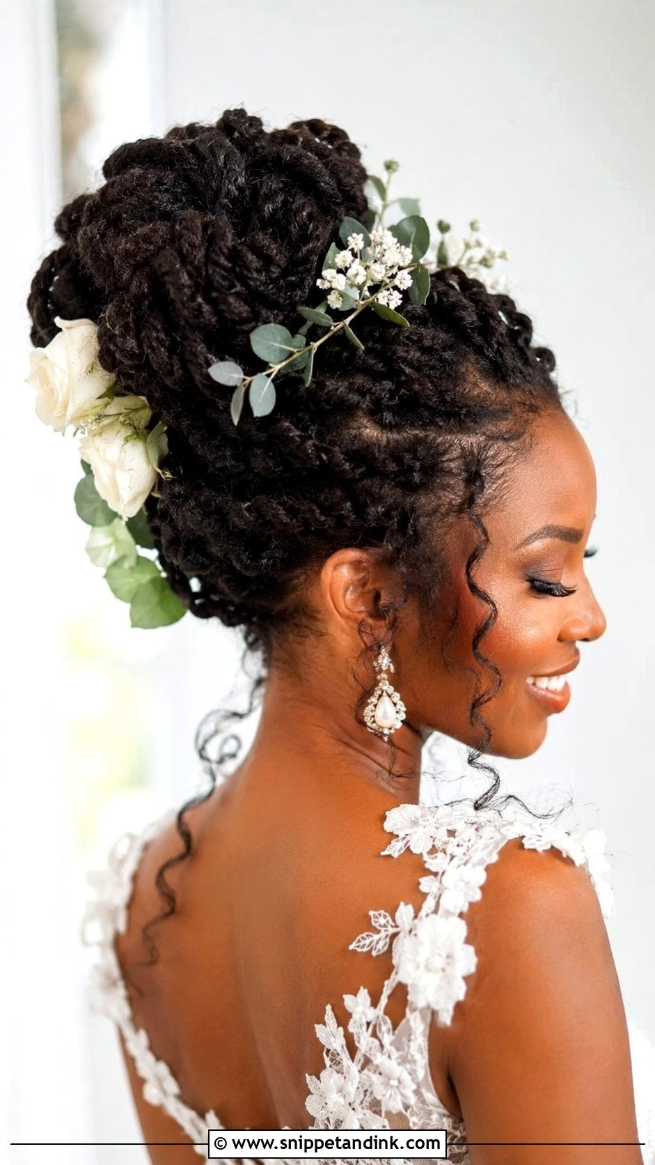 Marley Twist Bridal Updo - Snippet and Ink - 20 African Bridal Hairstyles Natural Hair Brides