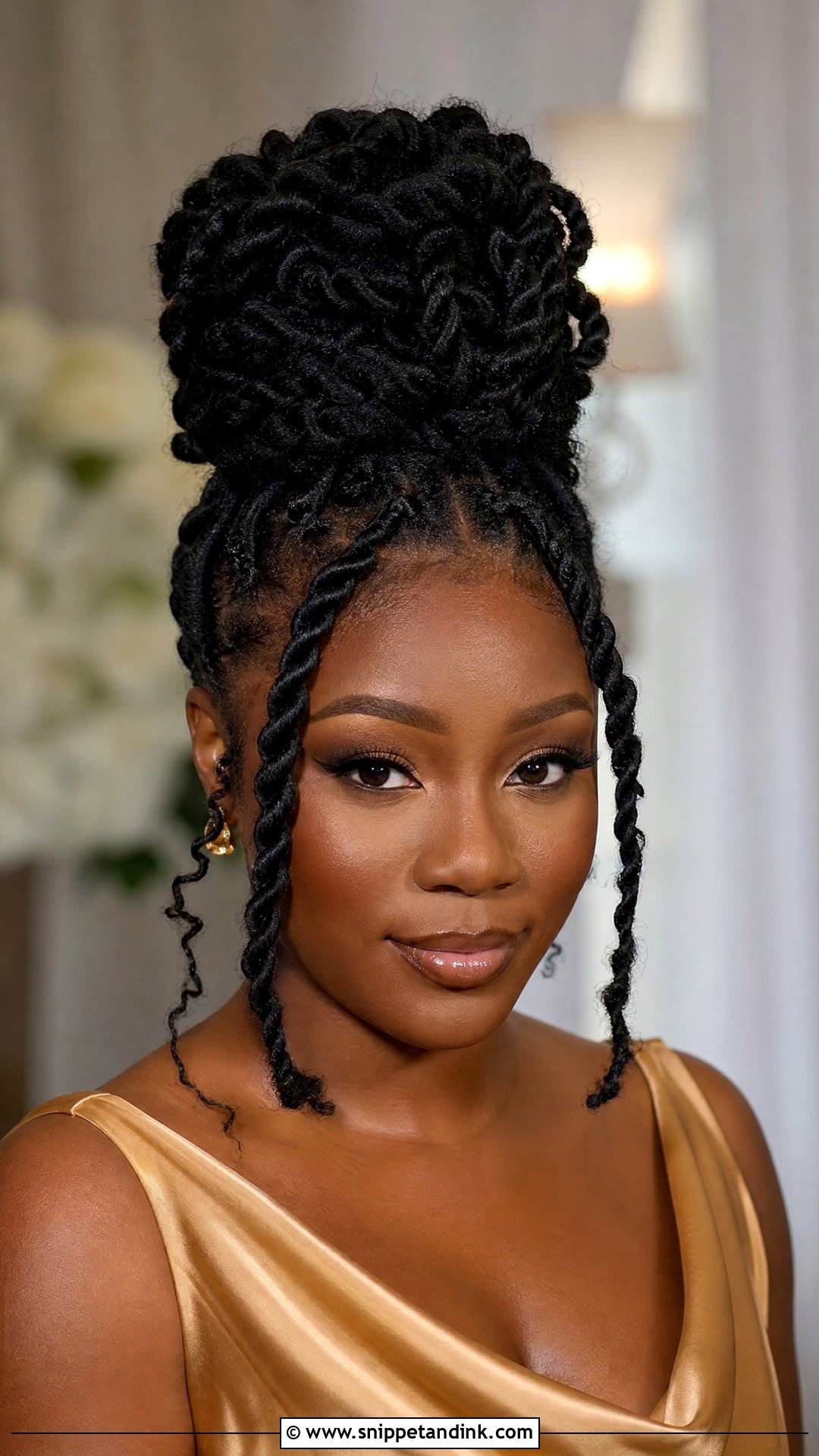 Marley Twist Bun - Snippet and Ink - 20 Natural Hairstyles for Wedding Guest