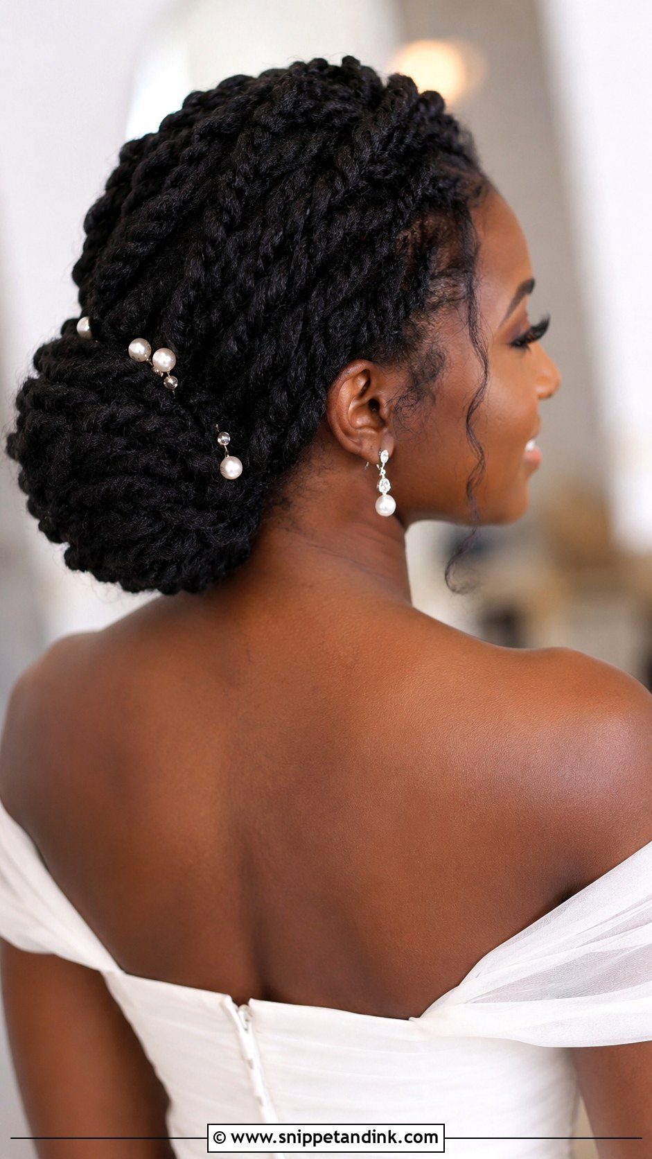 Marley Twist Low Bun - Snippet and Ink - 25 Natural Bridal Hairstyles Black Women