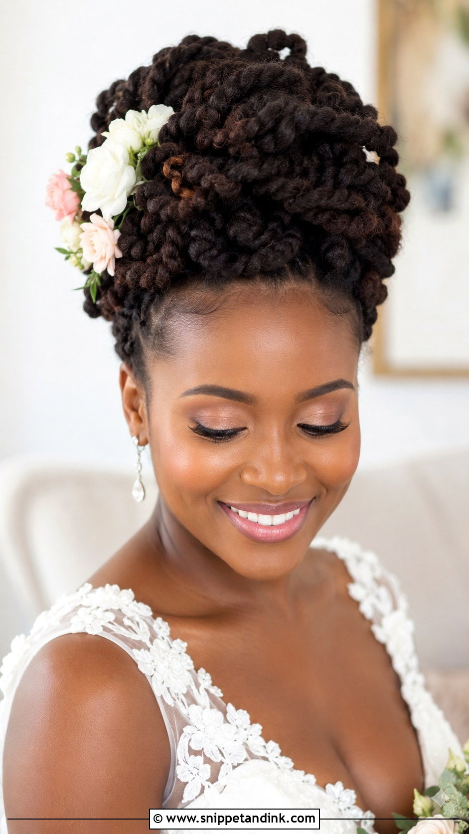 Marley Twist Updo - Snippet and Ink - 20 African Bride Hairstyles