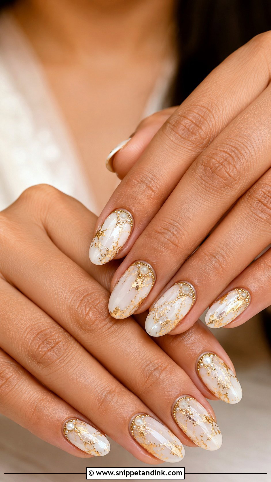 Maroon And Gold Indian Bridal Nails - Snippet and Ink - 20 Indian Golden Bridal Nail Art Ideas