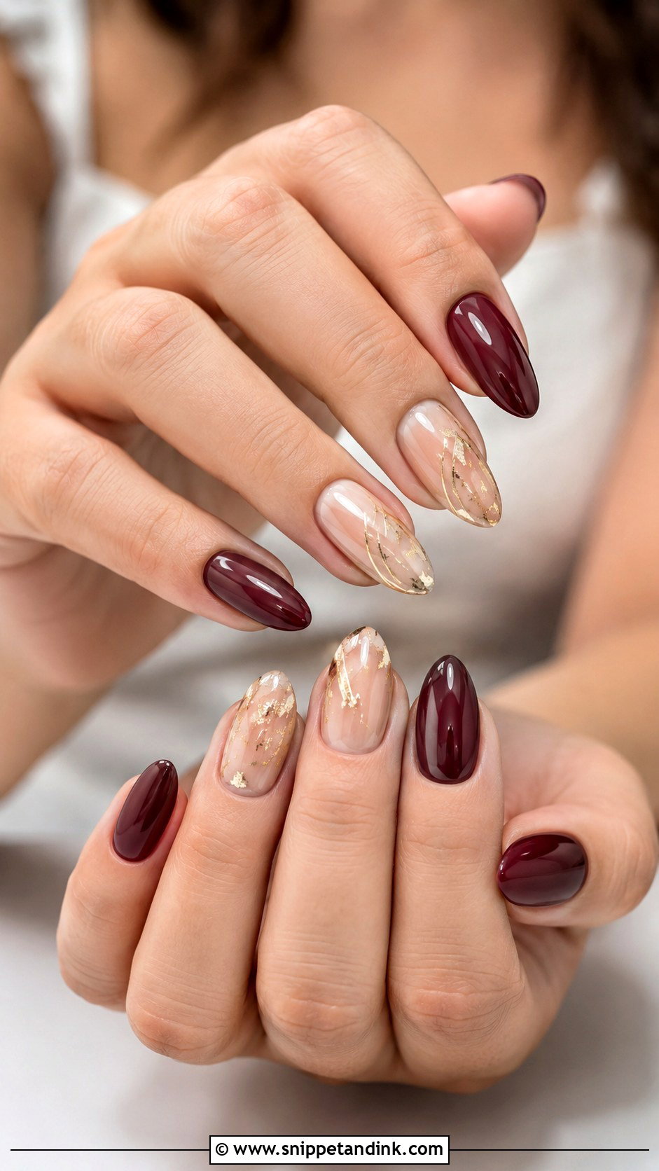 Maroon And Gold Wedding Nails - Snippet and Ink - 20 Maroon Wedding Nails