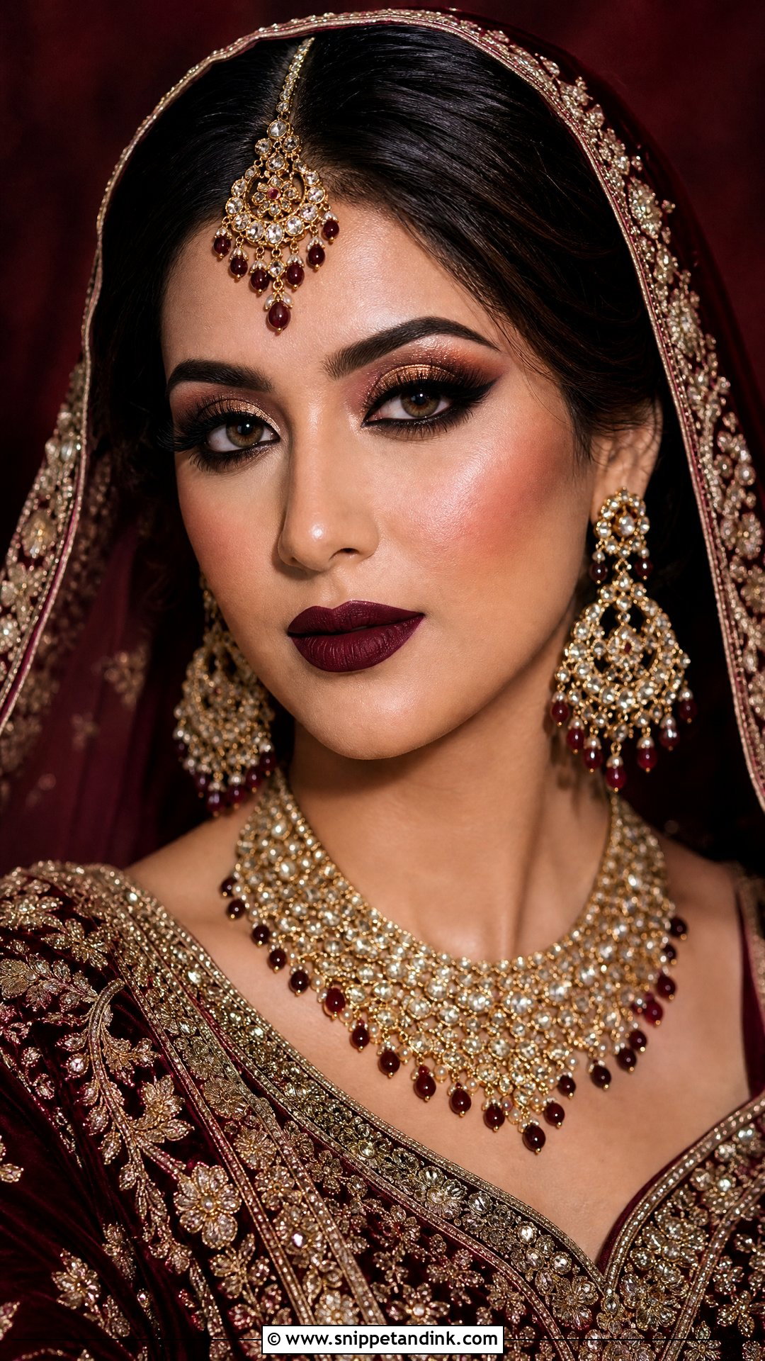 Maroon Barat Bridal Makeup - Snippet and Ink - 25 Barat Bridal Makeup Ideas