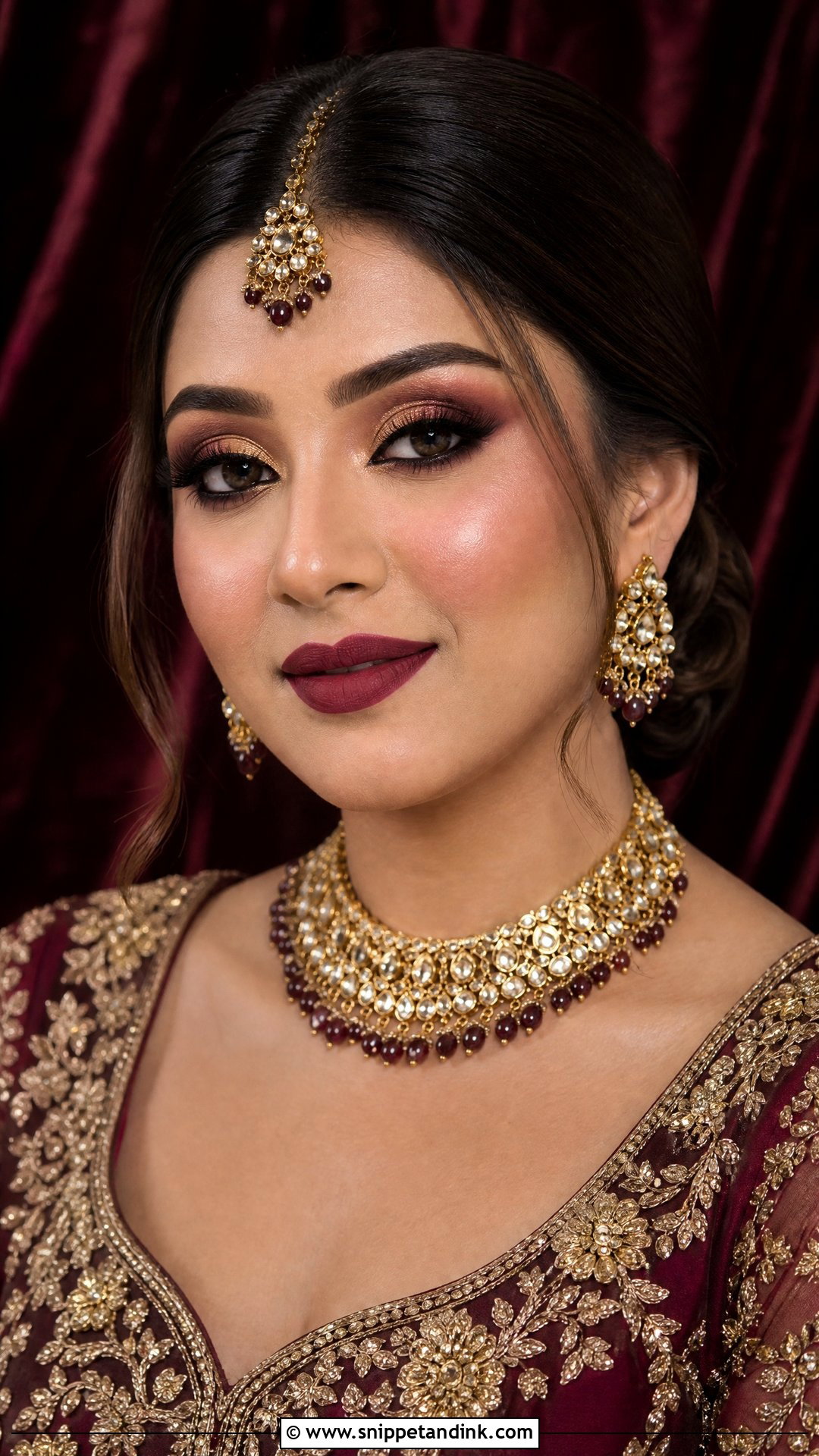 Maroon Bridal HD Makeup - Snippet and Ink - 25 Indian Bridal HD Makeup Looks