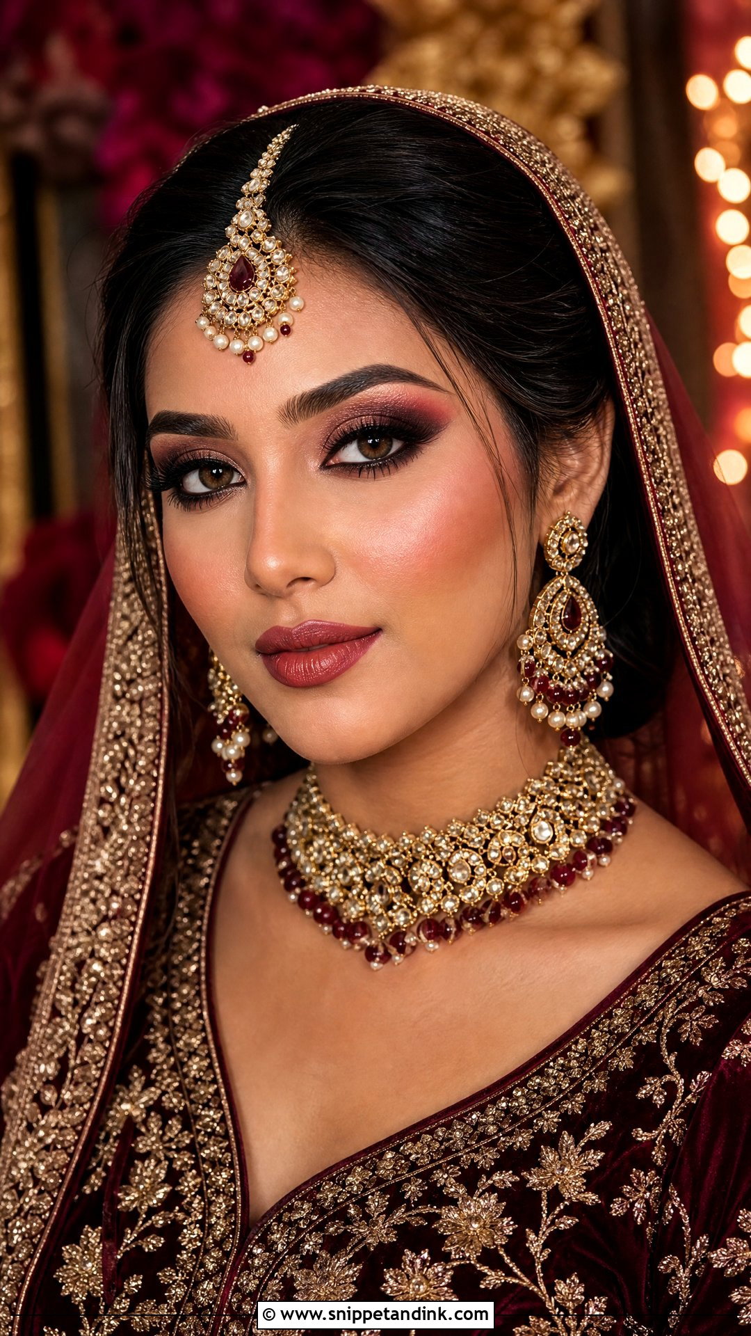 Maroon Bridal Makeup - Snippet and Ink - 30 Indian Bridal Makeup Ideas