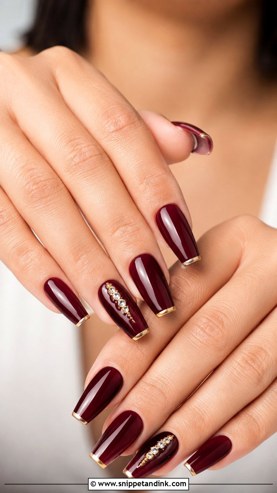 Maroon Bridal Wedding Nails - Snippet and Ink - 20 Wedding Nails for Indian Bride