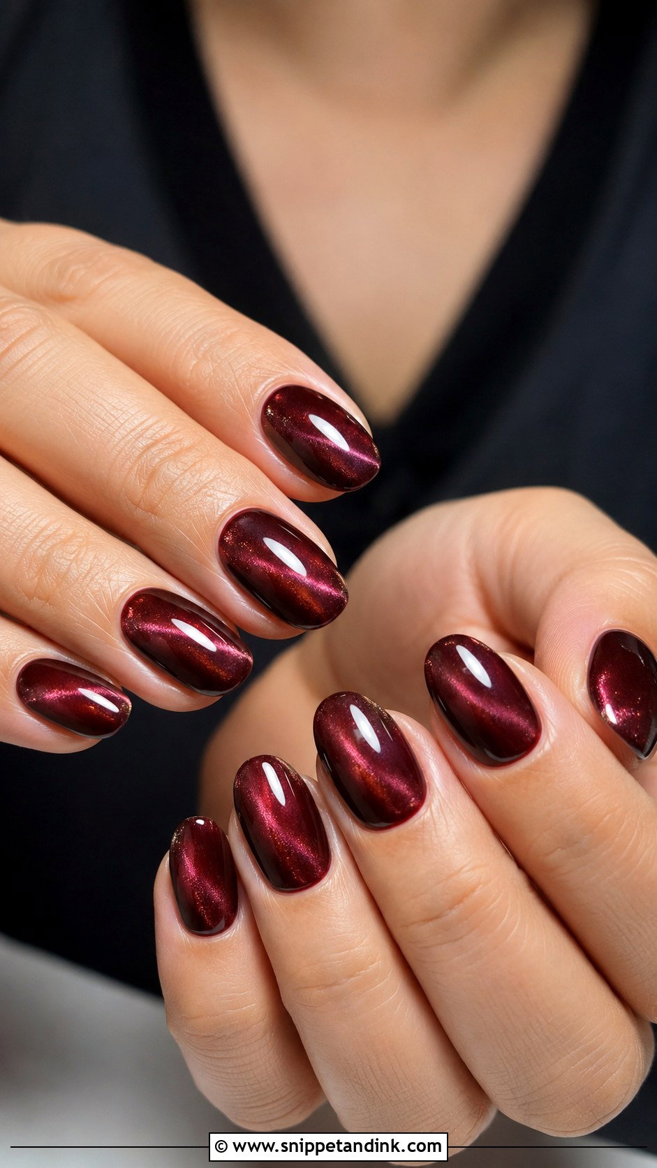 Maroon Cat Eye Wedding Nails - Snippet and Ink - 20 Maroon Wedding Nails for Bride