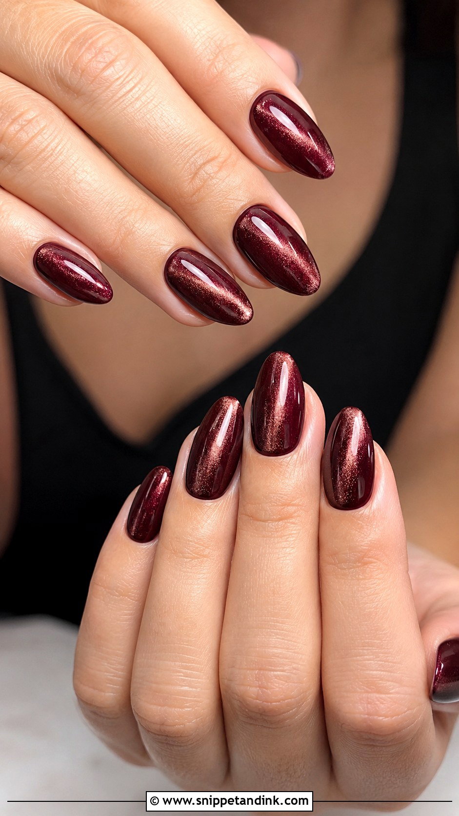 Maroon Cat Eye Wedding Nails - Snippet and Ink - 20 Maroon Wedding Nails