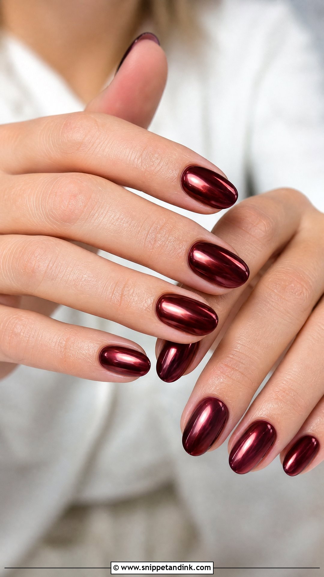 Maroon Chrome Wedding Nails - Snippet and Ink - 25 Maroon Wedding Nail Art Ideas