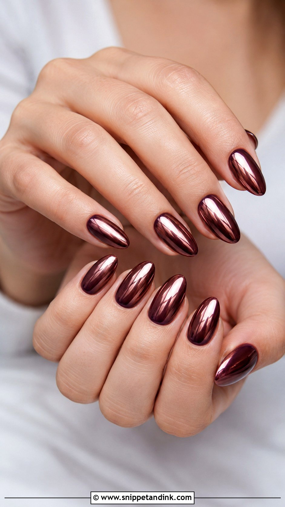 Maroon Chrome Wedding Nails - Snippet and Ink - 20 Maroon Wedding Nails