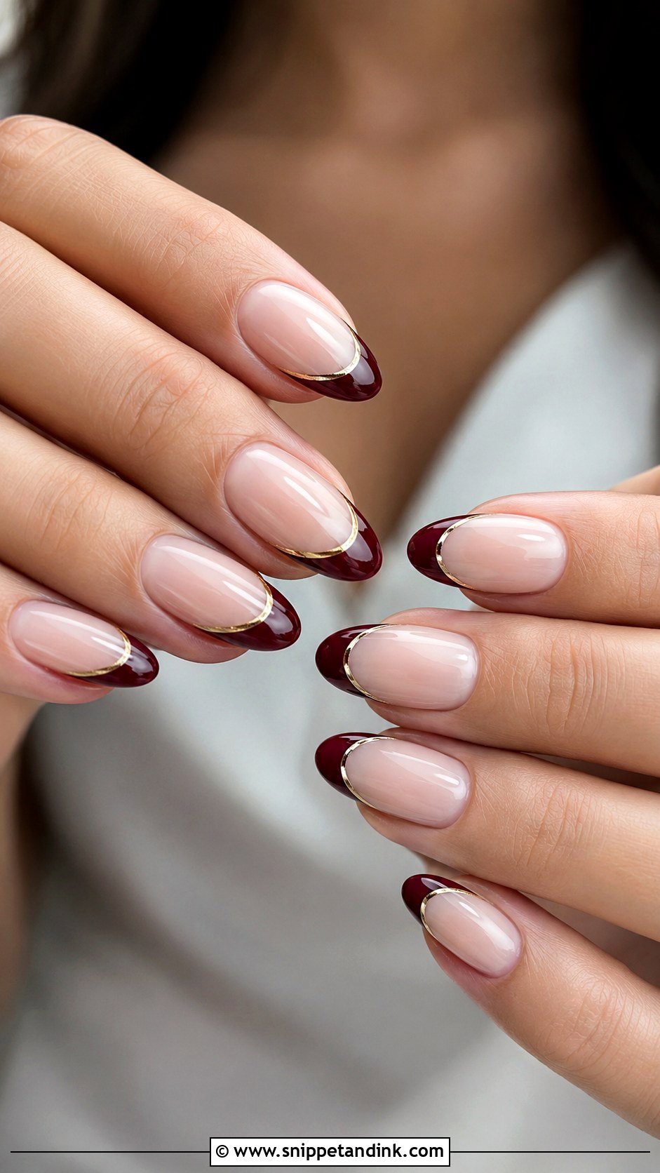 Maroon French Tip Wedding Nails - Snippet and Ink - 20 Maroon Wedding Nails for Bride