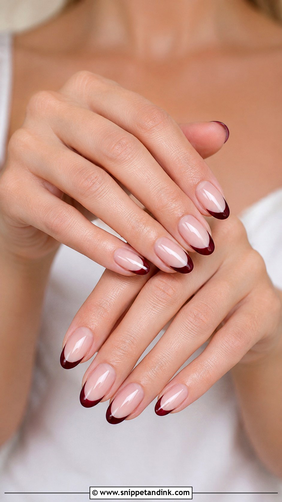 Maroon French Tip Wedding Nails - Snippet and Ink - 20 Maroon Wedding Nails