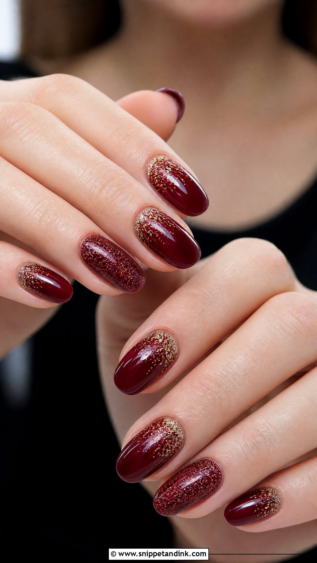 Maroon Glitter Bridal Nails - Snippet and Ink - 25 Maroon Bridal Nails