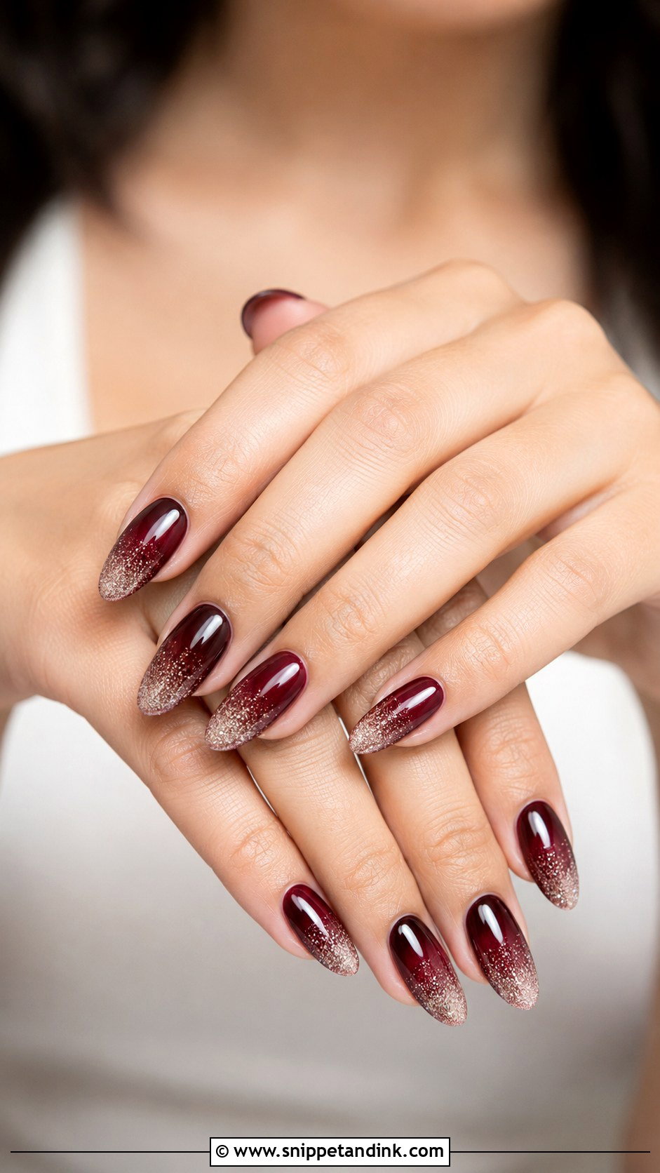 Maroon Glitter Ombre Wedding Nails - Snippet and Ink - 20 Maroon Wedding Nails
