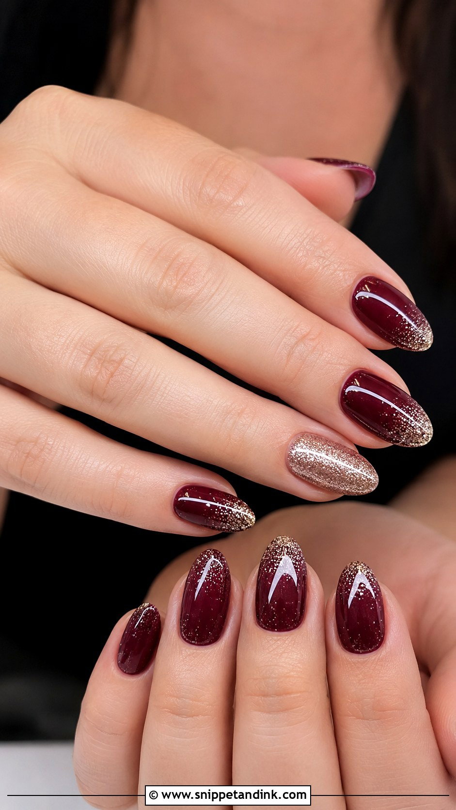 Maroon Glitter Wedding Nails - Snippet and Ink - 20 Maroon Wedding Nails for Bride