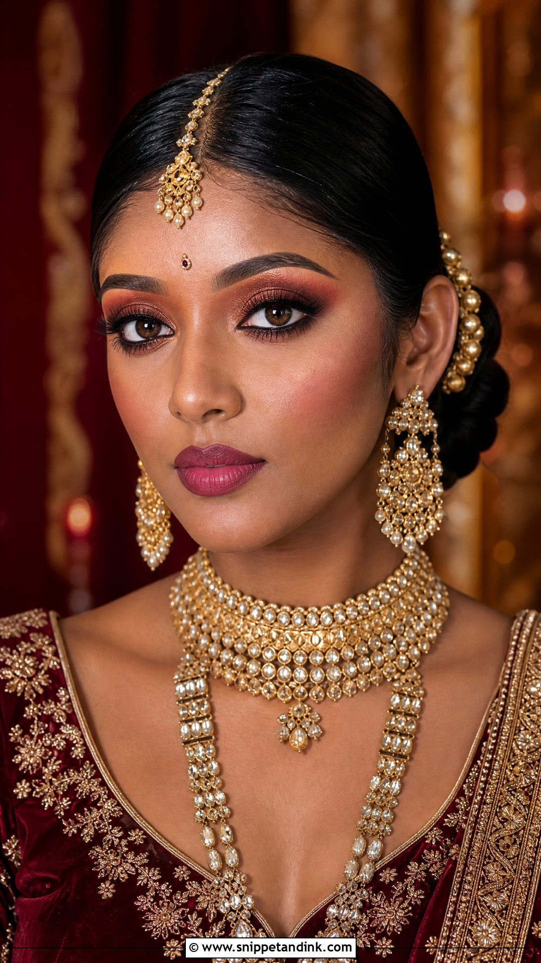 Maroon Hindu Wedding Makeup - Snippet and Ink - 20 Hindu Wedding Makeup Ideas
