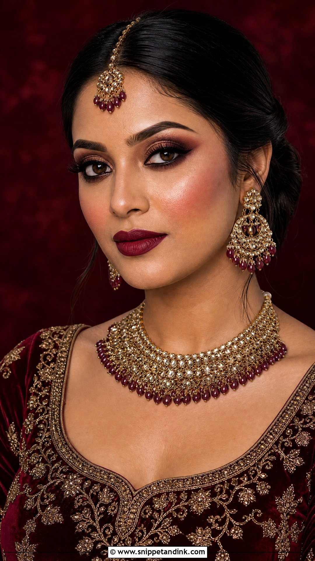 Maroon Lehenga Indian Bridal Makeup - Snippet and Ink - 25 Latest Indian Bridal Makeup Ideas