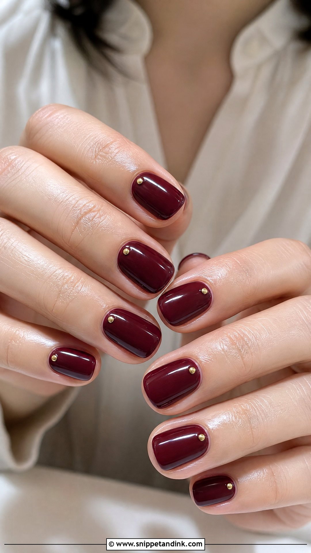 Maroon Short Wedding Nails - Snippet and Ink - 25 Maroon Wedding Nail Art Ideas