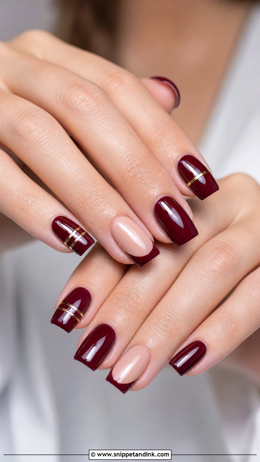 Maroon Square Wedding Nails - Snippet and Ink - 25 Maroon Wedding Nail Art Ideas