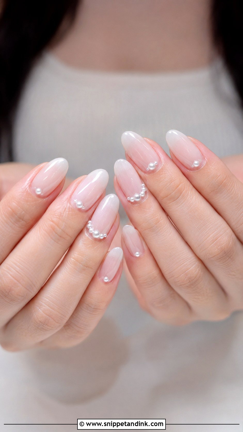 Marriage Almond Nails With Pearls - Snippet and Ink - 20 Marriage Nail Art Ideas